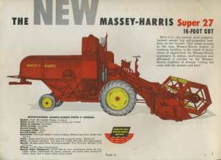 Massey Harris Combines Original Sales Booklet 1940s  