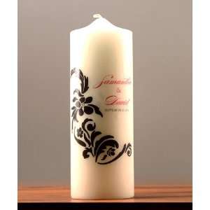   Bird Damask Personalized Unity Candle   in 15 Colors!: Home & Kitchen