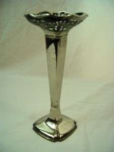 Godinger Silverplate Vase 10 3/4 tall Open Weave Top  