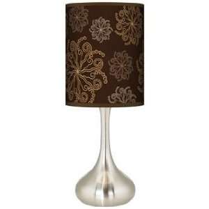  Chocolate Blossom Linen Giclee Kiss Table Lamp