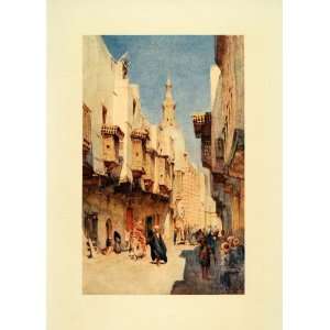  1907 Print El Fouyateah Cairo Egypt Architecture Street 