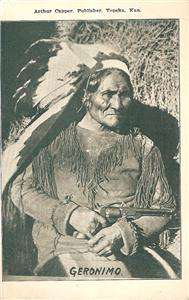 Geronimo With Pistol Gun Indian Arthur Capper Postcard  
