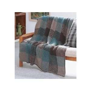    Patons Plaid Texture Afghan Knit Afghan Kit Arts, Crafts & Sewing