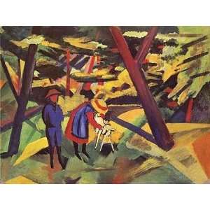  Children With Goats In The Forest, 1912 By August Macke 