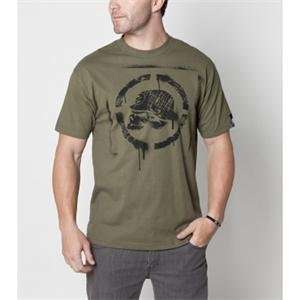  Metal Mulisha Sprayed T Shirt   Medium/Military Green 