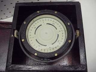 Antique Nautical Double Gimbal Mount 4.25 Dial Compass in Wood Case 