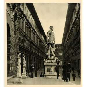  1927 Florence Firenze Uffizi Gallery Statue Courtyard 