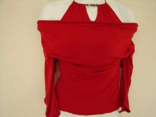 Byer Red Stretch Halter Shoulder Stretch Shirt Top Shirt Set M 