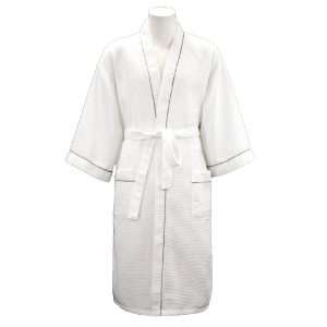 Leisureland Mens Spa Waffle Weave Bathrobe Robes White 48  
