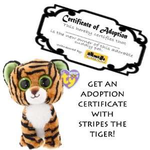  Ty Stripes the Tiger Beanie Baby Boo with Adoption 