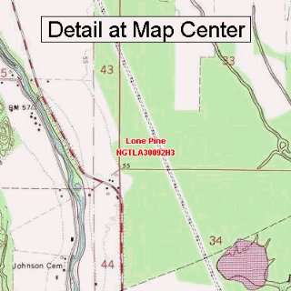   Topographic Quadrangle Map   Lone Pine, Louisiana (Folded/Waterproof