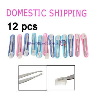   Pcs Stainless Steel Hair Removal Flat Tip Eyebrow Tweezer guide comb