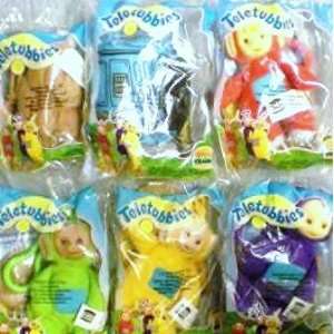 Burger King Kids Meal Teletubbies Set of 6 Plush Keychain Clip On Toys 