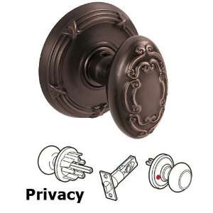  Privacy scroll egg knob with ribbon & reed rosette in oil 