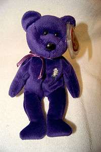 EXTREMELY RARE TY BEANIE BABY PRINCESS DIANA ROSE PURPLE 1997 