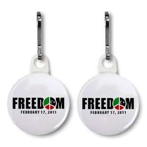 LIBYA Revolution for FREEDOM and PEACE 2 Pack of 1 inch Zipper Pull 