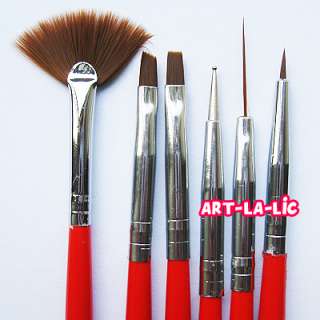   Gel Acrylic Nail Tips Nail Art Builder Brush Pen Fan Drawing Dotting