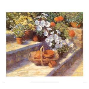  Trugs, Pots and White Flowers by Jackie Simmonds 28x24 