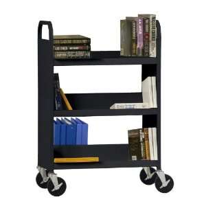   Sided Combination Shelf Book Truck w/ Flat Top Shelf: Office Products