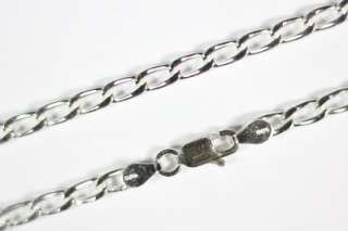 925 Sterling Silver Solid Long Curb Necklace Chain 4mm 20.2g 50cm/20in 