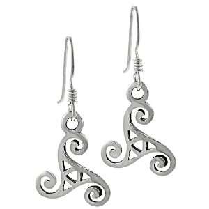  Sterling Silver Celtic Triskele Earrings: Jewelry