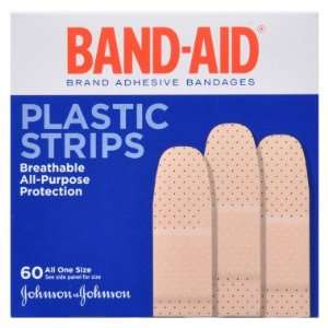  Band Aid Plastic Strips Bandages, 60 ct: Health & Personal 