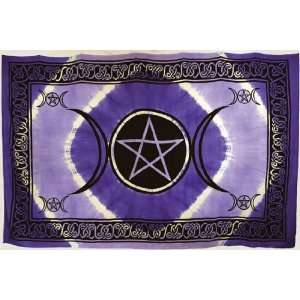  Purple Triple Moon Pentagram 72 X 108 Tapestry 