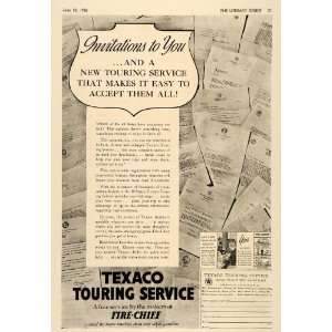  1936 Ad Texaco Touring Service Travel Trip Map Traveler 