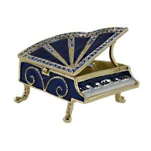  Grand Piano Trinket Jewelry Box Bejeweled Blue: Home 