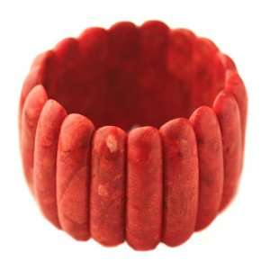  Red Coral Stretch Bangle Jewelry