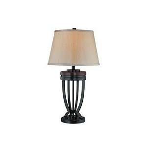 Lite Source LS 20973 Lucania Table Lamp, Black and Dark Walnut Finish 
