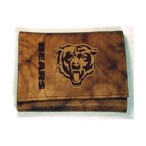 CHICAGO BEARS PECAN COWHIDE TRIFOLD