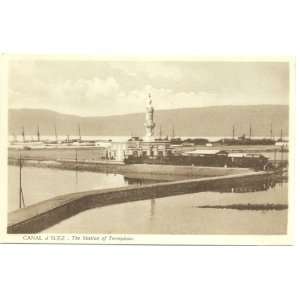 1920s Vintage Postcard The Station of Terreplain Canal of Suez Egypt