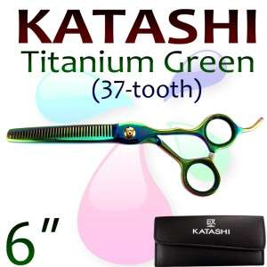 2pc 6 Katashi TITANIUM Hair Cutting Thinning Scissors Barber Thinner 