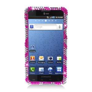 Samsung Galaxy S 2 Attain Crystal Diamond Bling Case Hot Pink Zebra 