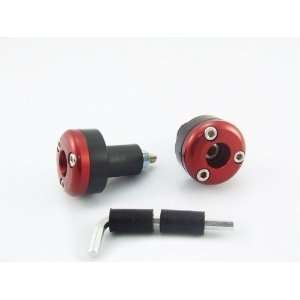  Red 3 Bolt CNC Top Quality Motorcycle Bar Ends Automotive
