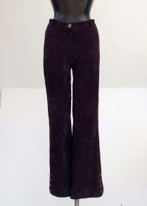 ST JOHN KNITS AUBERGINE SUEDE SWEATER AND SUEDE PANTS SIZE 6  
