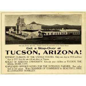  1912 Ad Tucson Arizona State Pima County Chamber Commerce 