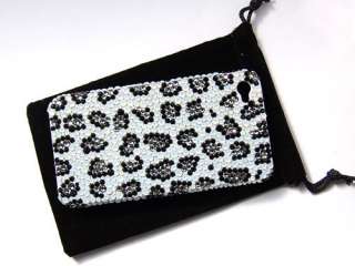 White Snow Wild Cheetah Spot iPhone 4S 4 Case Cover Swarovski Crystal 