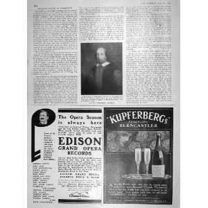    1907 PORTRAIT SHAKESPEARE EDISON RECORDS KUPFERBERG