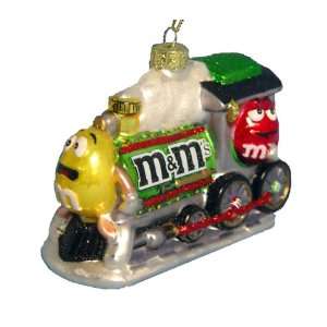  Kurt Adler M&M Glass Train, Christmas Ornament