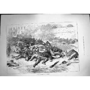  1871 Scene Inside Prison Roquette Dead Prisoners Print 