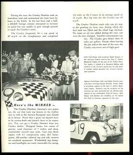 1950 CROSLEY MOTORS Brochure   SUPER SPORTS Car HOTSHOT  