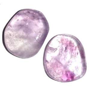   of 2 Clear Purple Crystal Worry Stone Slabs Layout 