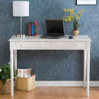 New White 2 Drawer Writing Desk for Home Office  