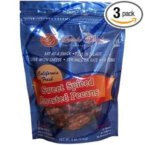 Laxmis Delights Sweet Spiced Roasted Pecans, 4 Ounce (Pack of 3 