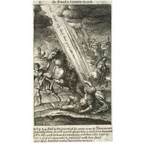   Greetings Card Wenceslaus Hollar   Conversion of Saul