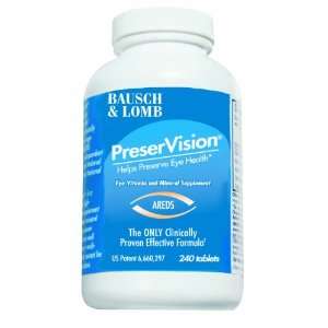 Bausch & Lomb PreserVision Eye Vitamin & Mineral Supplement, 240 Count 