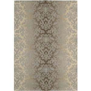  Nourison Riviera Mocha Beige Transitional Damask 96 x 13 