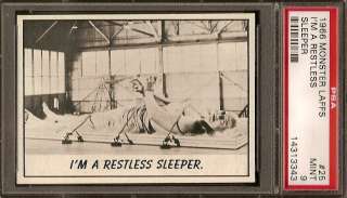 1966 Monster Laffs Trading Card #25 Restless Sleeper PSA 9 MINT  